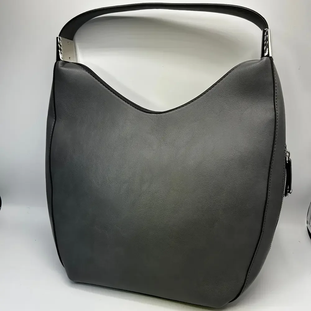 Alfani Gray Faux Leather Hobo Shoulder Bag - Picture 2 of 10